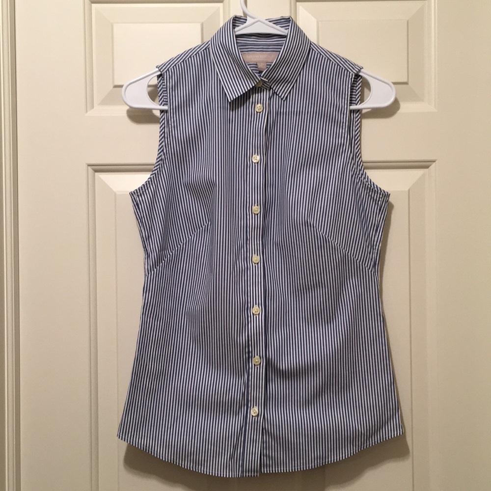 Banana Republic blue&white striped fitted tank